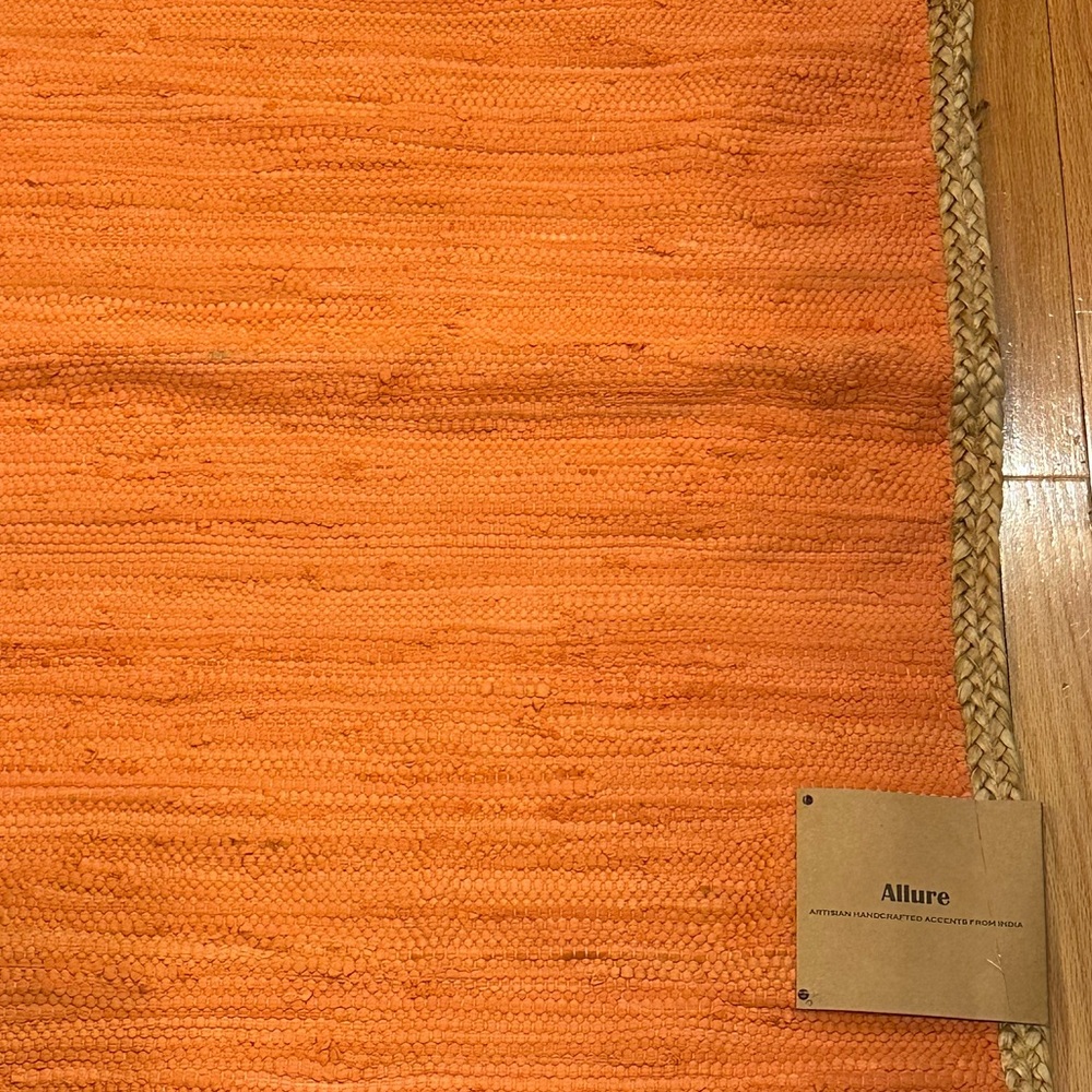 Allure Orange and Tan Door Mat with Rustic Accents